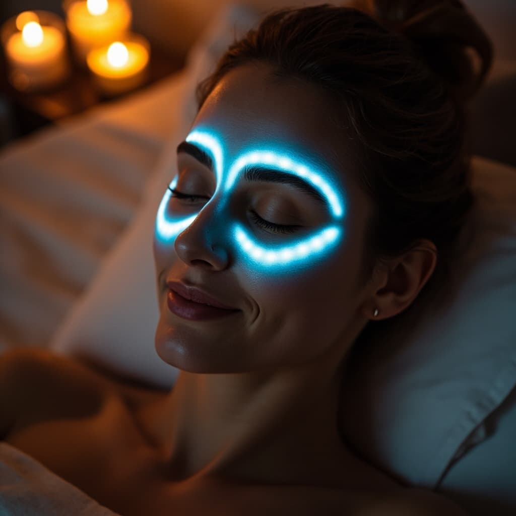 Woman wearing GlowMask Pro